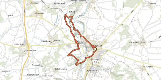 The Airvault - Les Anciens Moulins track on the IGN map