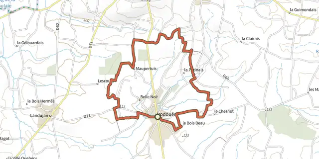 The Circuit du Rocher track on the IGN map