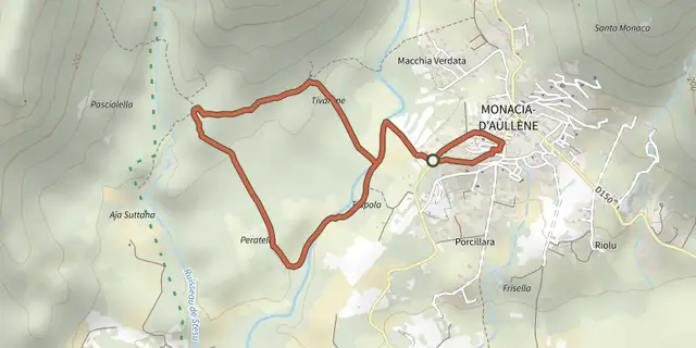 The Sentier du Patrimoine de Monacia-d'Aullène track on the IGN map