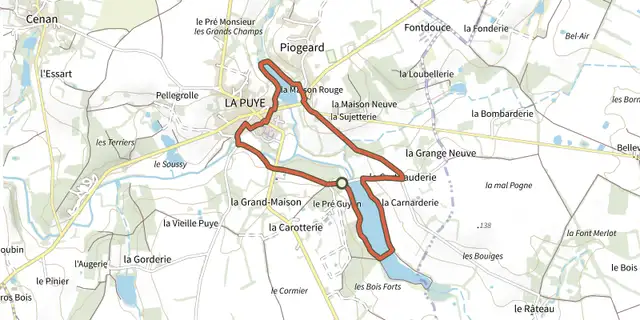 The La Puye - Circuit Vert track on the IGN map