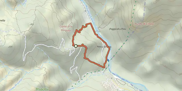 The Boucle de Petra Stretta track on the IGN map