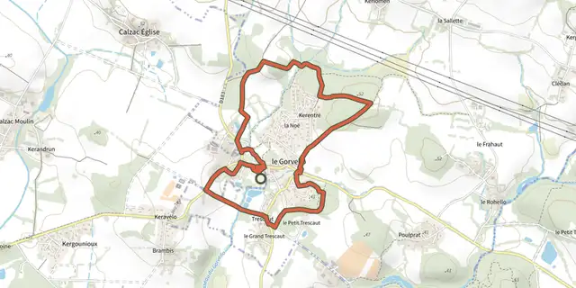 Tracé de Circuit des Templiers sur le Plan IGN
