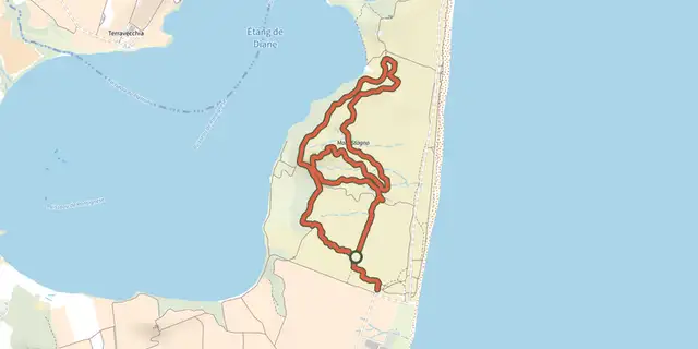 Tracé de Boucle intérieure Mare è Stagnu sur le Plan IGN