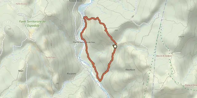 Tracé de Boucle de Barola sur le Plan IGN