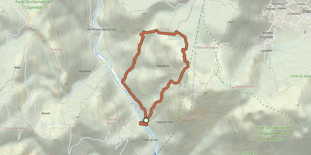 The Boucle de Cinaghja track on the IGN map