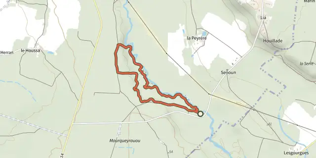 The Sentier Botanique du Bès à Villenave track on the IGN map