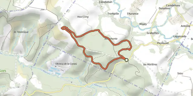 The Le Sentier des Marlères track on the IGN map