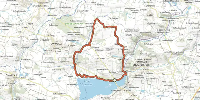The Les Chênes track on the IGN map