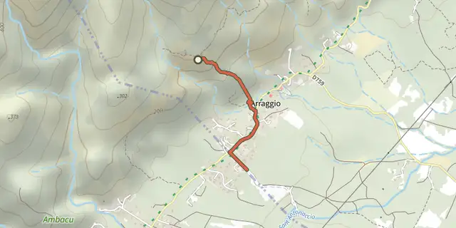 The Circuit Archéologique du Casteddu d'Araghju track on the IGN map