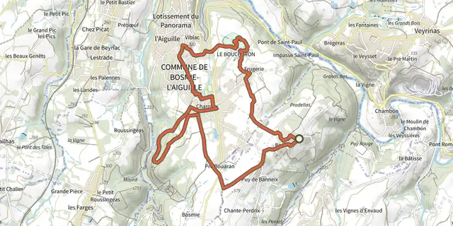 Tracé de Sentier de Plein-Ciel sur le Plan IGN