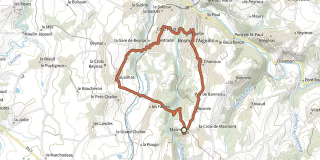 Tracé de Sentier des Écrevisses sur le Plan IGN