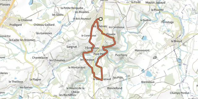 Tracé de Le Chemin des Deux Passerelles sur le Plan IGN