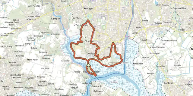 The Les Rives de Vannes track on the IGN map