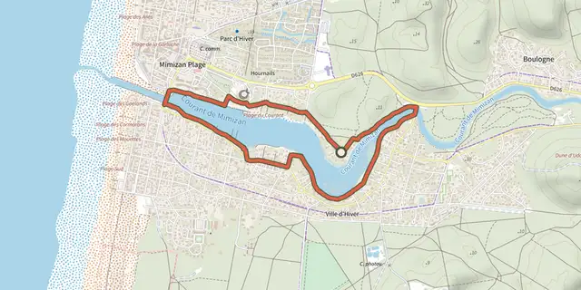 The Sentier des Aigrettes track on the IGN map