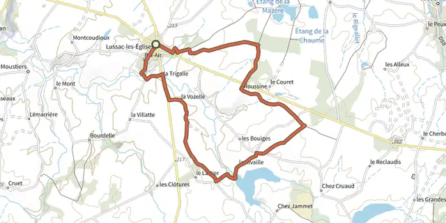 The Circuit de l'étang de Murat track on the IGN map