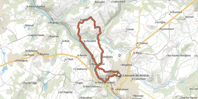 The Circuit entre Vienne et Tard track on the IGN map