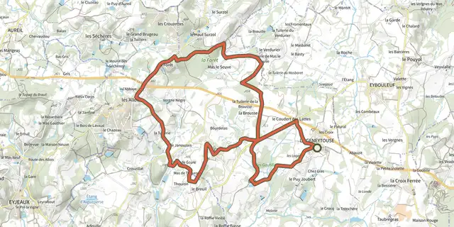The Chemin de l’âme de l’âne au Rio Négro track on the IGN map