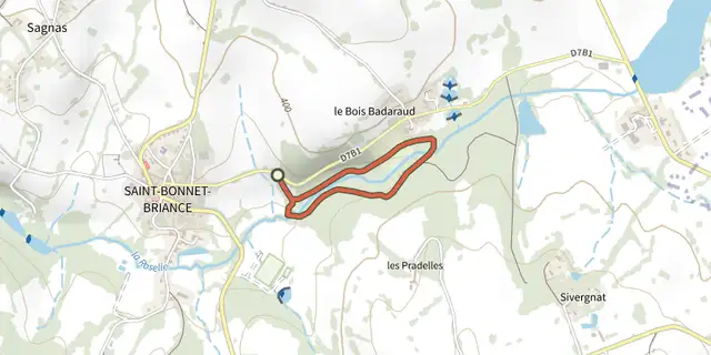 The Circuit du Bois Badaraud track on the IGN map