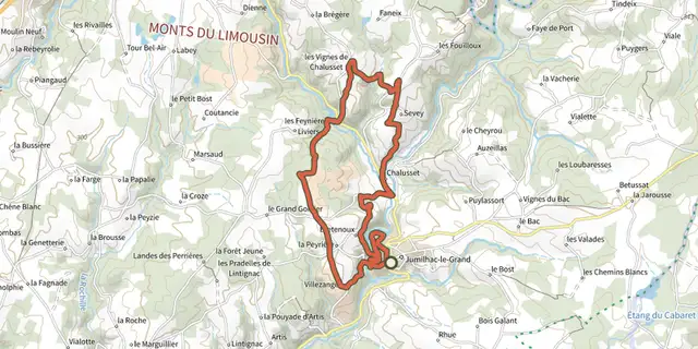 Tracé de Boucle des Moulins sur le Plan IGN