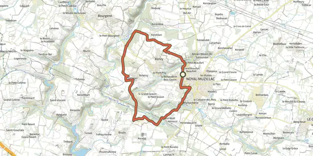 Tracé de Circuit des Moulins sur le Plan IGN