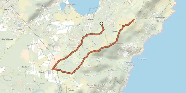 Tracé de Boucle Capicciolu Gurgazu sur le Plan IGN