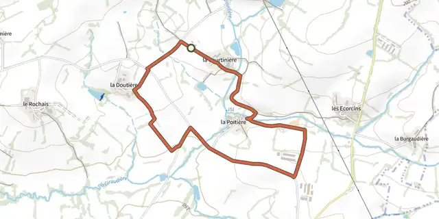 The La Poitière track on the IGN map