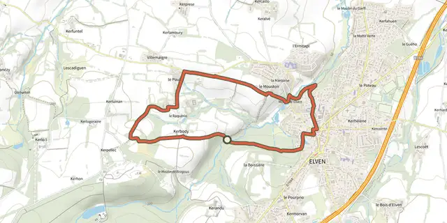 Tracé de Circuit de Kerbiler sur le Plan IGN