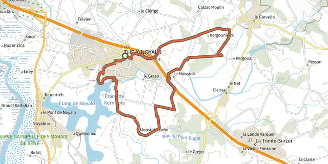 The Circuit de Moustoir-Lorho track on the IGN map