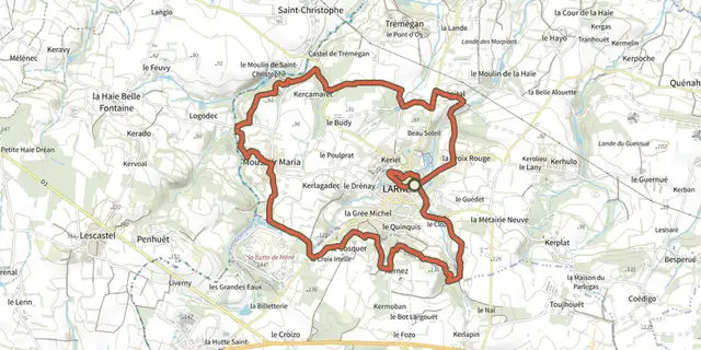 Tracé de La Noë des Dames sur le Plan IGN