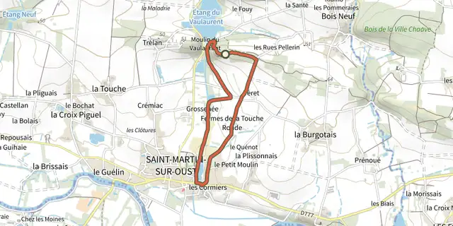 The Circuit de la Croix Gabriel de Villebonne track on the IGN map