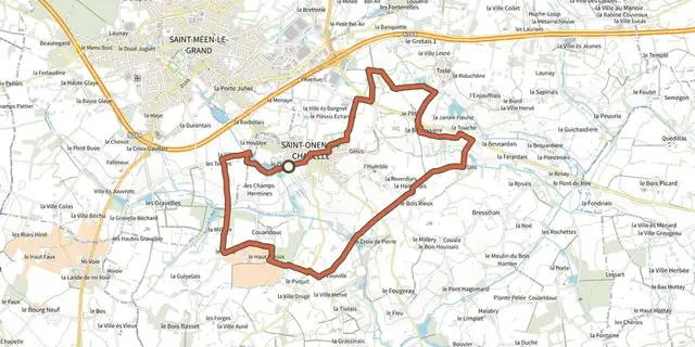 The St-Onen sentier gourmand track on the IGN map