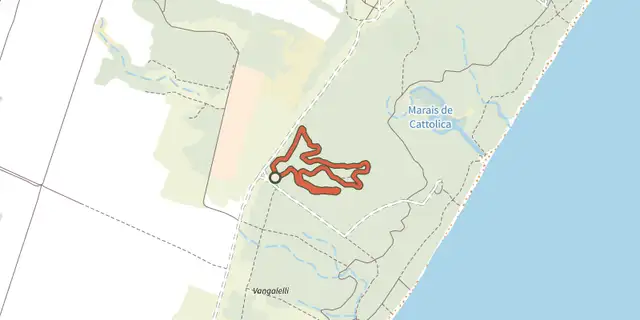 Tracé de Grand Parcours Rouge sur le Plan IGN