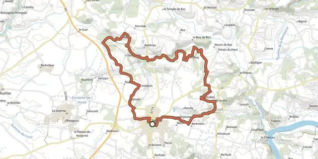 The Circuit des 2 Vallées track on the IGN map
