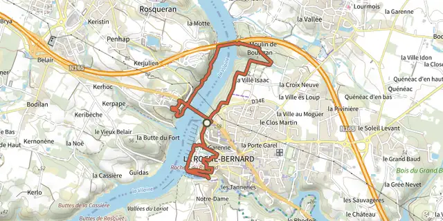 The circuit des ponts track on the IGN map