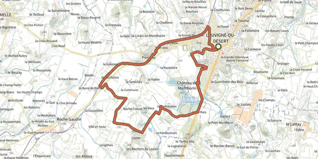 The Louvigné-du-Désert -Monthorin track on the IGN map