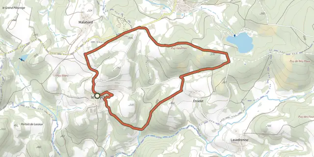 The Autour du Neychat track on the IGN map
