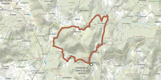 The Sentier de la Déesse Epona track on the IGN map