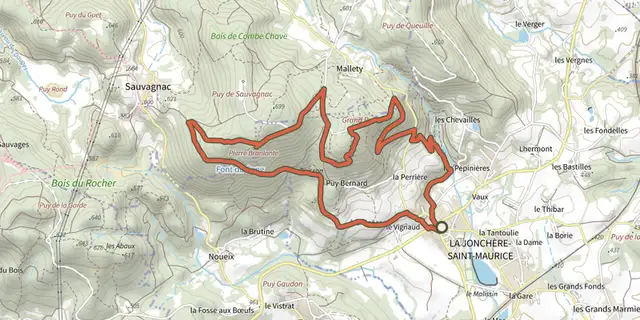 The Chemin des Kaoliniers track on the IGN map