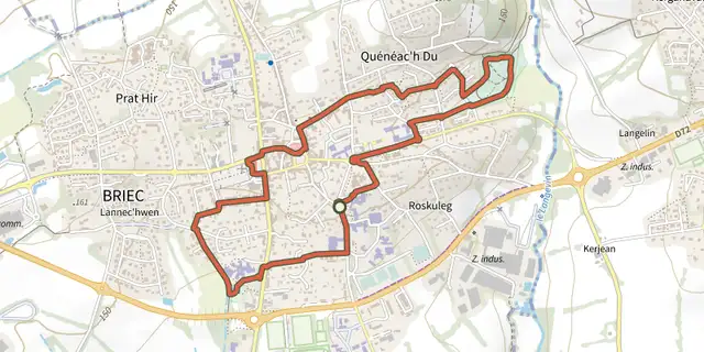 The Marmouzig track on the IGN map