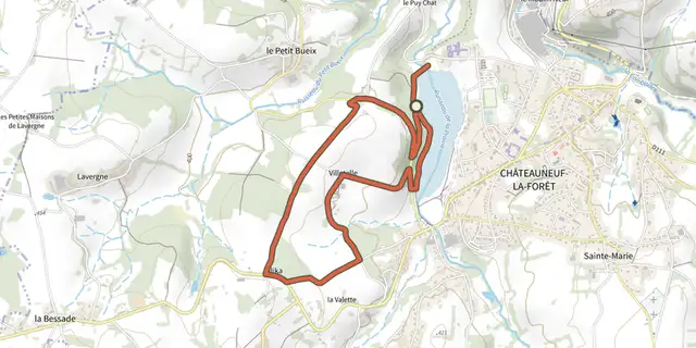 The Sentier de Villetelle track on the IGN map