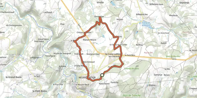 The Sentier Douas Vias track on the IGN map