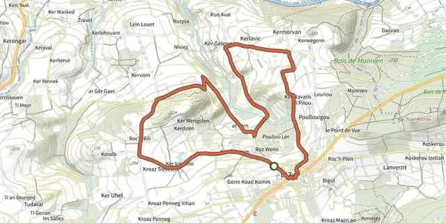 The Les Crêtes track on the IGN map
