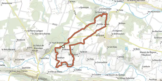 The Grand Circuit de la Chapelle de la Bogeraie track on the IGN map