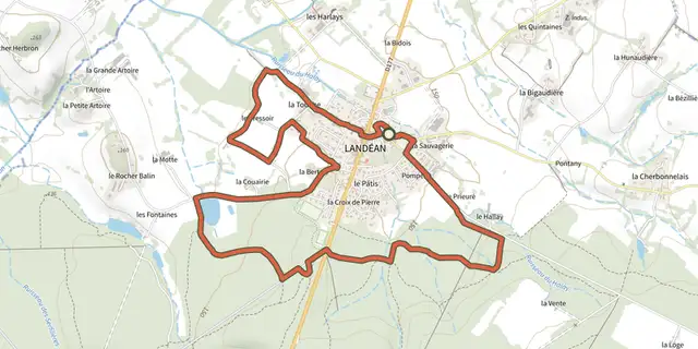 The Landeanium track on the IGN map