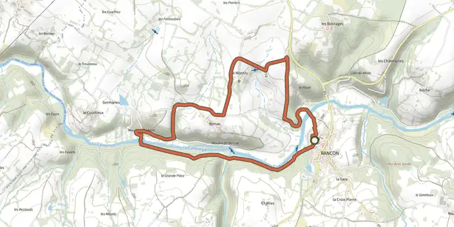 The Sentier des trois moulins track on the IGN map