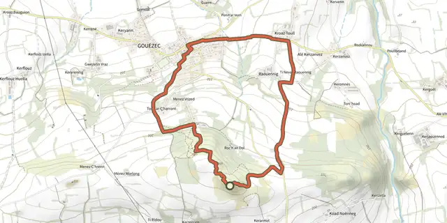 The Circuit de la Roche du Feu track on the IGN map