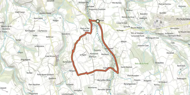Tracé de Boucle de Golodic sur le Plan IGN
