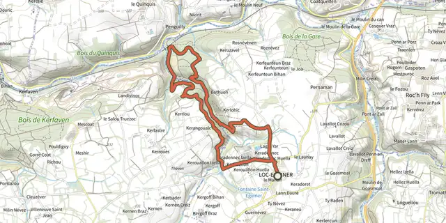 The Circuit de la Vallée Perdue track on the IGN map