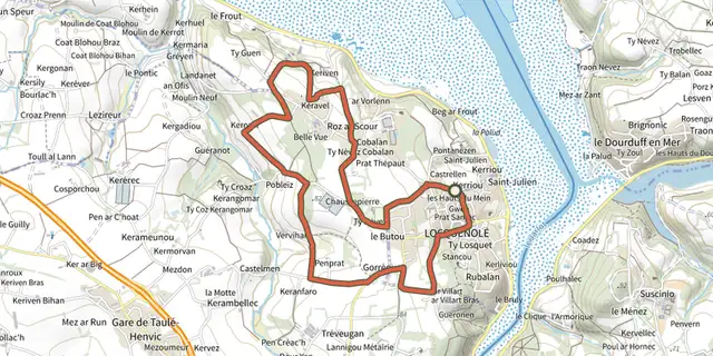 The Circuit du Phare de la Lande track on the IGN map