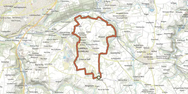 Tracé de Circuit de Sainte-Anasthasie sur le Plan IGN